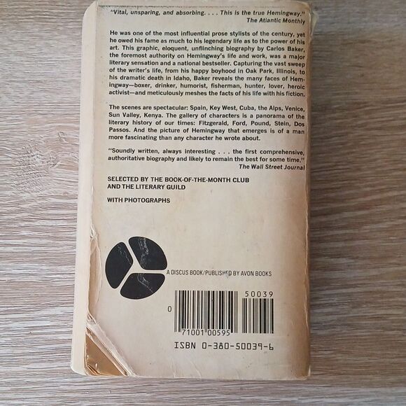 Ernest Hemingway: A Life Story by Carlos Baker Paperback Classic 1968 Discuss 80 - Picture 8 of 9